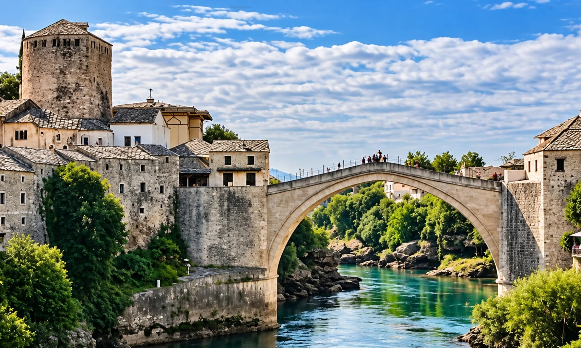 Old Bridge in Mostar during a private transfer from Split to Sarajevo
