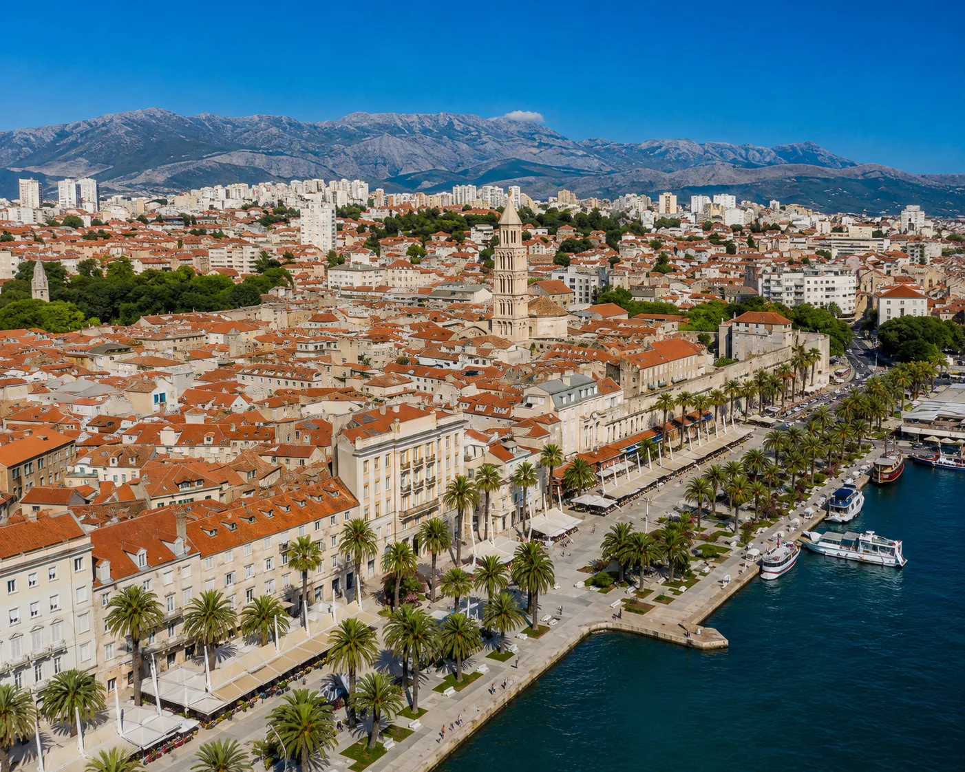 Split – Private Transfer from Medjugorje Panoramic view of Split – destination for private transfer from Medjugorje